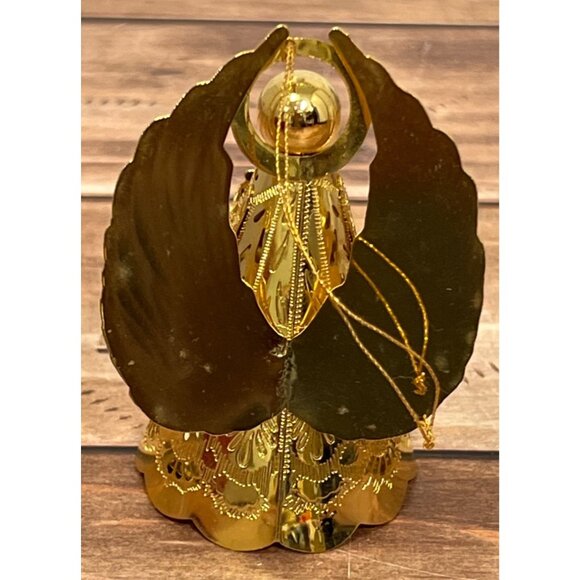 1988 HALLMARK KEEPSAKE ORNAMENT QLX711-4 HEAVENLY GLOW BRASS ANGEL LIGHTED - Picture 7 of 8